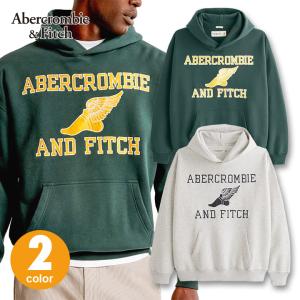 アバクロンビー＆フィッチ メンズ バーシティーロゴ プルオーバーパーカー フーディー オーバーサイズ 裏起毛 Abercrombie&Fitch 2カラー