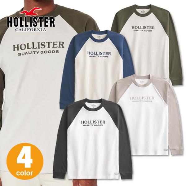 ホリスター メンズ ロゴグラフィック へビーウェイトラグラン長袖Tシャツ ロンT Hollister...