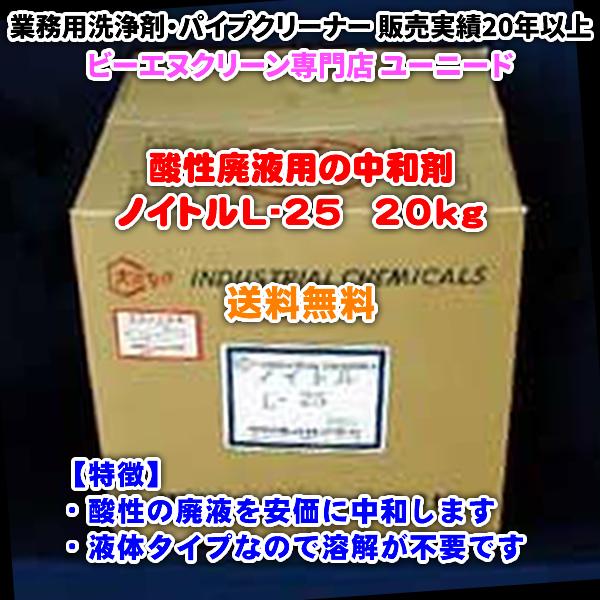 ノイトルL-25 20kg（酸性廃液用の中和剤）【送料無料】酸性の廃液を安価に中和できる液体タイプの...