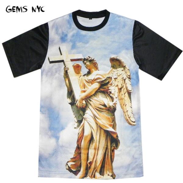 GEMS NYC (ジェムス) GODS ABOVE T-SHIRT (BLUE/BLACK) Tシ...