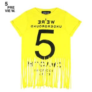 5PREVIEW (ファイブプレビュー) SYBIL FRINGED TEE  - NEW 55 (YELLOW) Tシャツ/カットソー/フリンジ/WOMEN イエロー｜uneekbasemnt