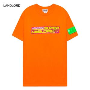 LANDLORD NEW YORK (ランドロード) AIR PRESSURE T-SHIRT (ORANGE) [Tシャツ/カットソー/トップス/グラフィック/ロゴ/UNISEX] [オレンジ]｜uneekbasemnt