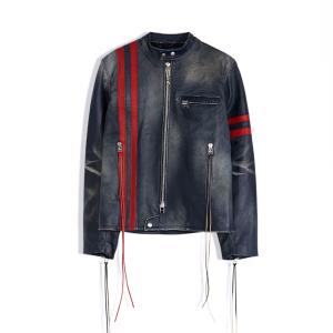 EYTYS (エイティーズ エイティス) DAMON JACKET (NAVY STRIPE) [ライダースジャケット レザージャケット ブランド メンズ ユニセックス] [ネイビー ストライプ]｜uneekbasemnt