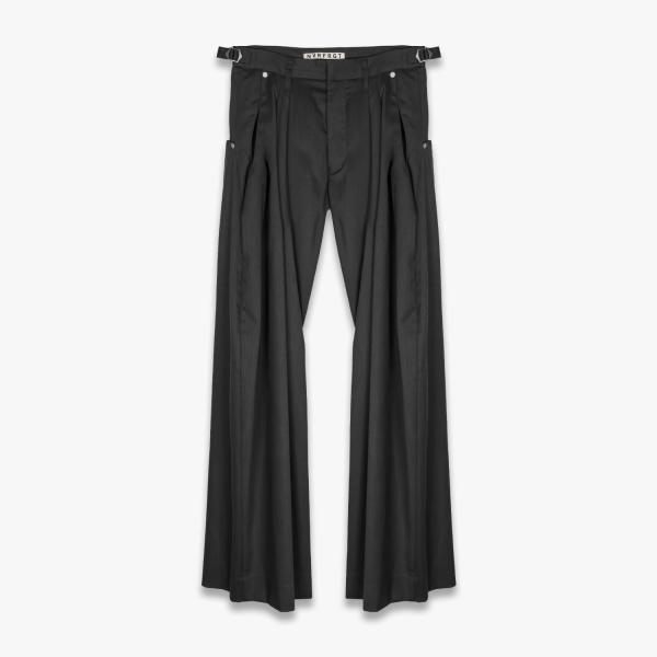 NVRFRGT | 2TUCKED CURVED LEG TROUSERS (BLACK) タックト...