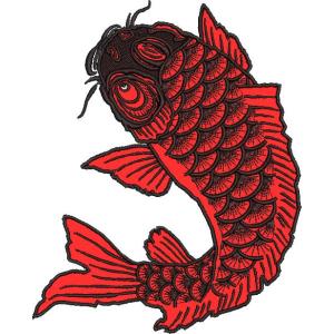 広島カープ 刺繍ワッペン 鯉 赤×黒刺繍 (K-0023) カープユニフォーム CARP 広島東洋カ...