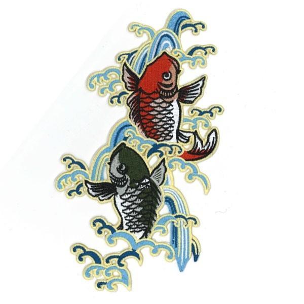 広島カープ 刺繍ワッペン 鯉 滝登り (K-0031) カープユニフォーム CARP 広島東洋カープ...
