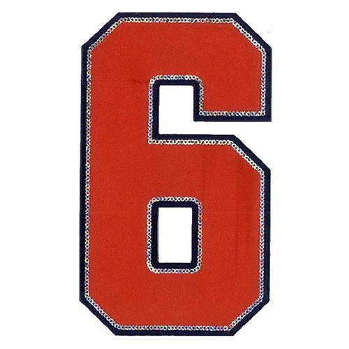 広島カープ 刺繍ワッペン スパンコール 背番号 6 赤 (S-0007) カープユニフォーム CAR...