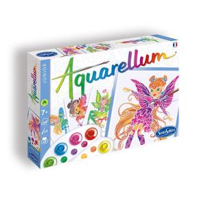 AQUARELLUM アクアレルム 水彩 塗り絵 セット 絵の具セット 子ども 大人 フランス製塗り絵 （イラスト ニンフ）｜uni-stage358