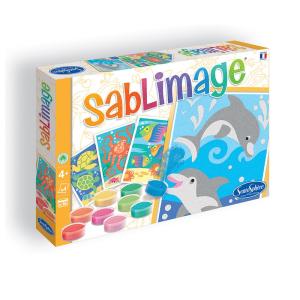 Sablimage サブリマージュ 砂絵 サンドアート セット フランス製 （イラスト：イルカと海のいきもの）コンセプトBOX 日本正規品 16色カラー 知育玩具 工作キット｜uni-stage358