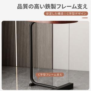 サイドテーブル 小 木製 ソファ 横 折りたた...の詳細画像5