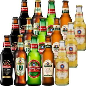 青島ビール5種類×3本ずつたっぷり飲み比べセット 15本セット 送料無料 小瓶 プレミアム スタウト（黒ビール） ウィート IPA（インディアンペールエー…｜unibiswine