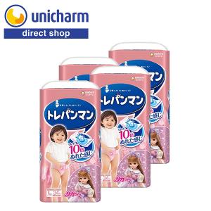 トレパンマン L トレーニング用オムツ 女の子 ピンク パンツ型ベビー用紙オムツ ベビー用トレーニング紙オムツ 9kg〜14kg 34枚×4 ユニ・チャーム公式ショップ
