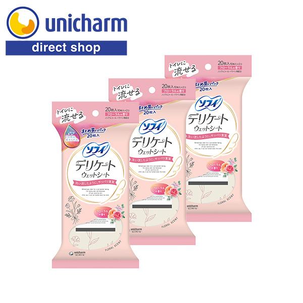 ソフィ デリケートウェットシート フローラルの香り 60枚（10枚入×2コ×3セット） ユニ・チャー...