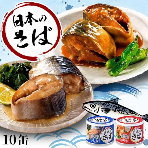 サバ缶 水煮 味噌煮 国産 さば 190g 10個セット 魚 非常食 保存食 魚介 日本のさば アイ...