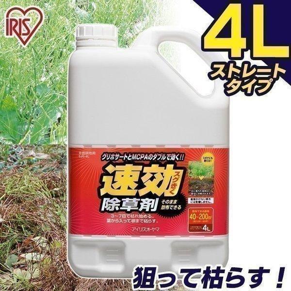 除草剤 ストレートタイプ 4L 単品 アイリスオーヤマ 除草 4リットル 草むしり 草 秋 雑草 速...