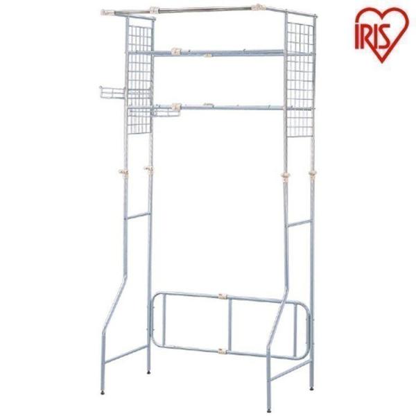 ランドリーラック 伸縮 2段 洗濯機収納 脱衣所 洗面所 スリム HLR-Y18 アイリスオーヤマ