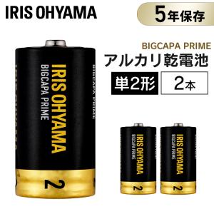 アルカリ乾電池 BIGCAPA PRIME 単2形 2本パック LR14BP/2P アイリスオーヤマ｜unidy-y