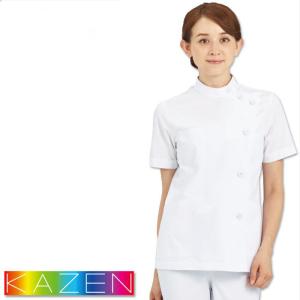 カゼン 医務衣 医療 白衣 360-30 レディース 半袖 ホワイト