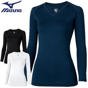 ミズノ MIZUNO スクラブインナー 医療 白衣 MZ-0154 レディース S〜LL ホワイト ネイビー ブラック 9分袖 アンダーウェア ストレッチ｜uniform-bt