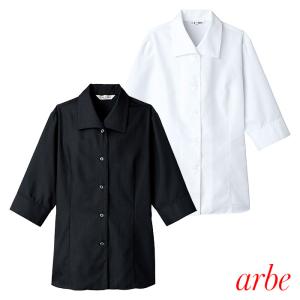 七分袖ブラウス BL8058 7号〜17号 ホワイト・ブラック