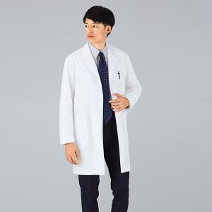 ドクターコート メンズ ハーフ丈 長袖 白衣 診察衣 医療