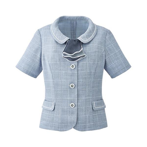 オーバーブラウス GOBL-1501-K5 ブルー 事務服 半袖 おしゃれ オフィス レディース サ...