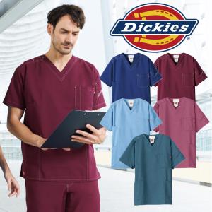 ディッキーズ Dickies スクラブ 白衣 半袖 メンズ レディース デニム おしゃれ 大きいサイ...