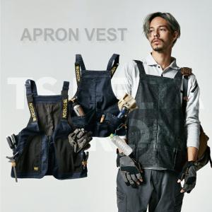 エプロン ベスト メンズ レディース 春 夏 秋 冬 デニム ストレッチ 収納 5138 TS DESIGN 作業服 花屋 庭師 綿 軽作業 匠 職人 工匠