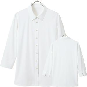 事務服 ノーアイロン【ニット】 七分袖シャツブ...の詳細画像1