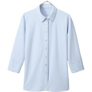事務服 ノーアイロン【ニット】 七分袖シャツブ...の詳細画像2