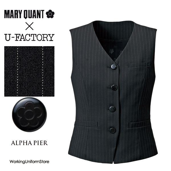 マリークヮント制服 ベスト M23251 ピンストライプ【グリーン購入法】