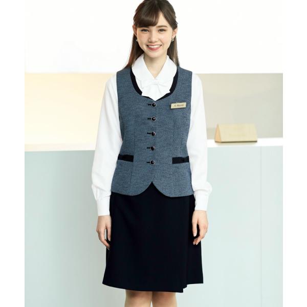 事務服 ラップキュロット スカート 黒 紺 51cm丈 enjoie ジョア 71415 キュロット...