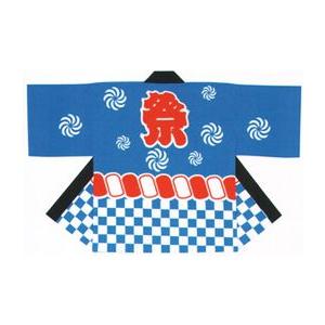 祭袢天 市松に縄柄(青) 大 17-30 平井旗｜uniform1