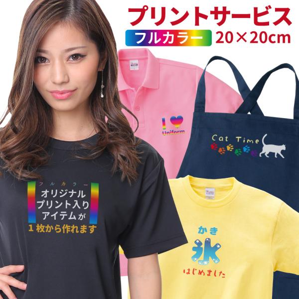 プリント加工 カラー 2色以上 1箇所 20cm×20cm オプション Tシャツ トレーナー パーカ...