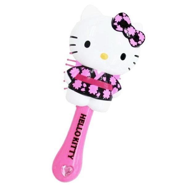 サンリオ ハローキティ ダイカットヘアブラシ 和柄ピンク さんりお ブラシ コーム ヘアケア かわい...