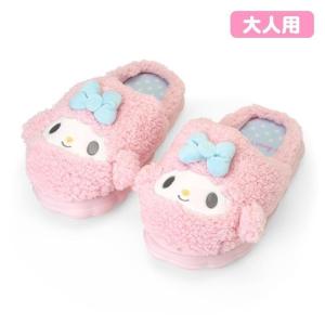 【段階的価格変動商品】サンリオ マイスウィートピアノ フェイス形スリッパ 25cm 大人用サイズ 274801 Sanrio ルームシューズ 室内履き ダイカット