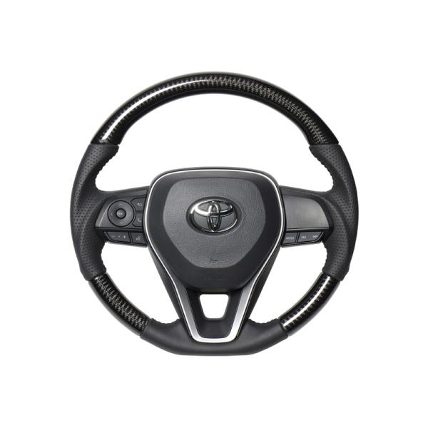 [REAL]50系 RAV4_PHV除く(H31/4〜)用レアルステアリング_ブラックカーボン(ブラ...