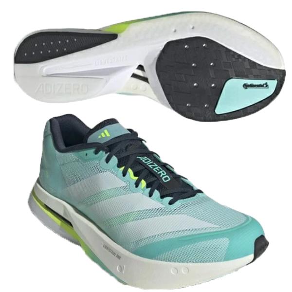 アディダス adidas ADIZERO BOSTON 13 M フラッシュアクア×フットウェアホワ...