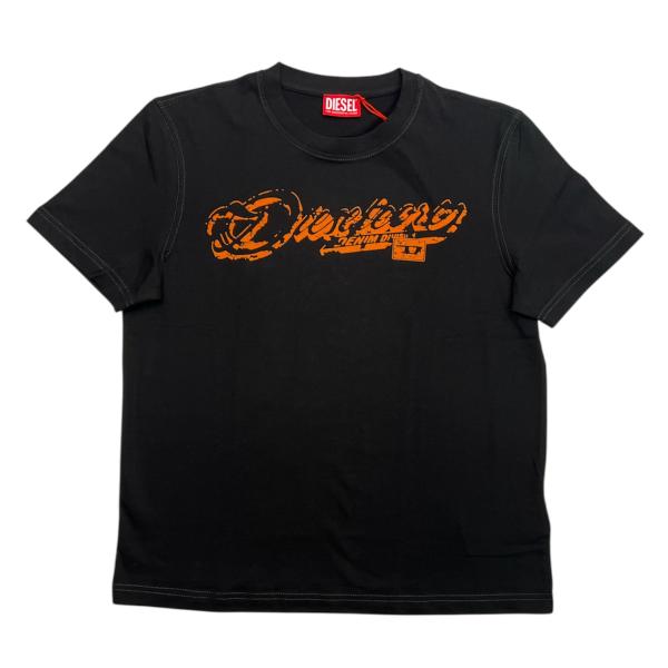 DIESEL ディーゼル A16406 T-ADJUST-R7  ロゴ プリント Tシャツ ブラック...