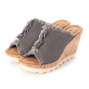 MINNETONKA ミネトンカ MN73301 YORK ヨーク GREY グレー レディース サンダル デニム ウェッジソール ミュールサンダル  返品交換不可