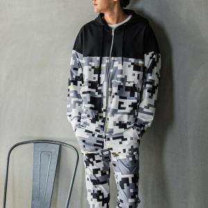 RESOUND CLOTHING リサウンドクロージング RC31-C-005 Jdigital camo drop zip hoodie BLACK メンズ ジップフーディ 2024年春夏 送料無料