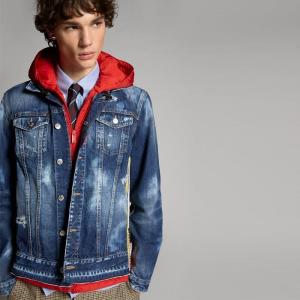 DSQUARED2 ディースクエアード メンズ Flash Logo Denim Combo Jacket