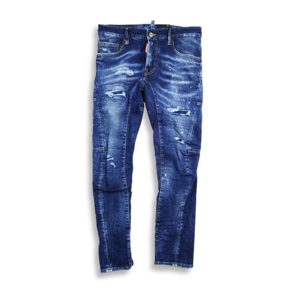 DSQUARED2 ディースクエアード S74LB1043 Dark Ripped Blue Was...