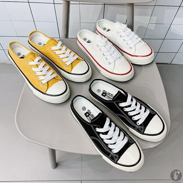 スニーカー スリッポン キャンバス レディース メンズ かかとなし 男女兼用 フラットシューズ おし...