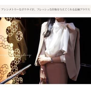 ブラウス レディース フォーマル 長袖 リボン...の詳細画像1