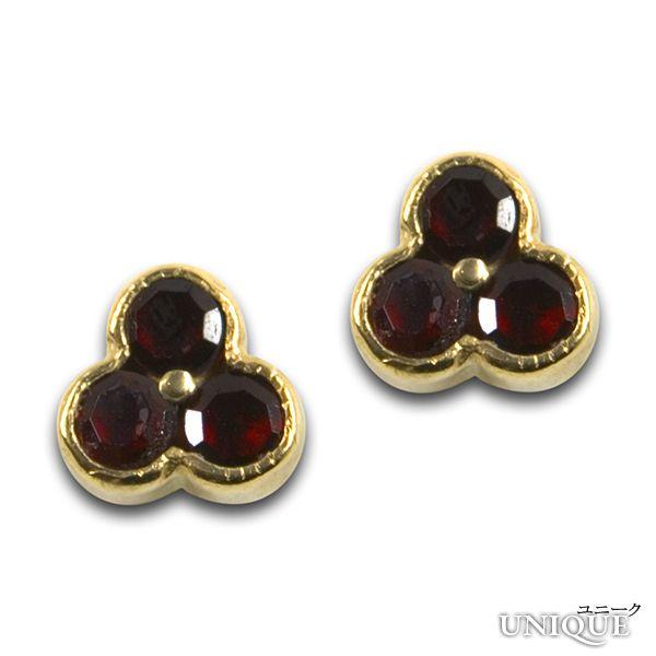 【30％OFF】　【ボヘミアン・ガーネット】　ピアス　（シルバー925使用　24Kゴールドコーティン...