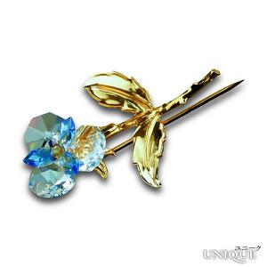 PRECIOSA　【プレシオサ】　Pin　ブローチ　（サファイア色） ★ Flower - Pin - Lt. Sapphire / Au ★　【20％OFF】｜unique-world