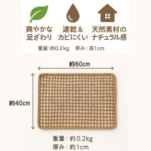 シーグラスマット 60×40cm 天然素材 手...の詳細画像1