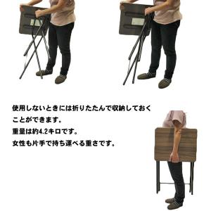 テーブル 折りたたみ ミニテーブル ハイ 木製...の詳細画像2
