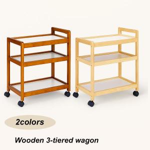 キッチンワゴン キャスター付き 3段 木製 ヴィンテージ風 おしゃれ